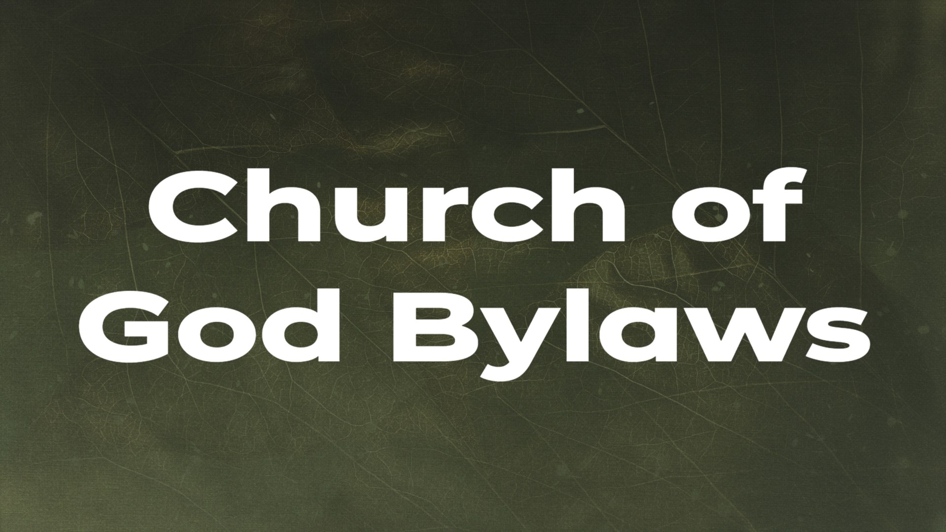 Church of God Bylaws